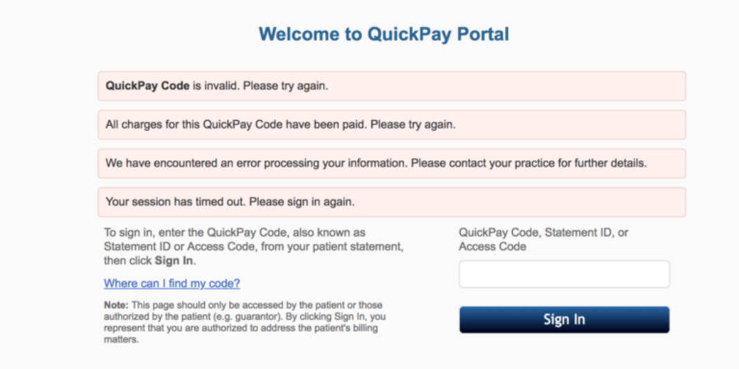 quickpayportal.com quickpay code