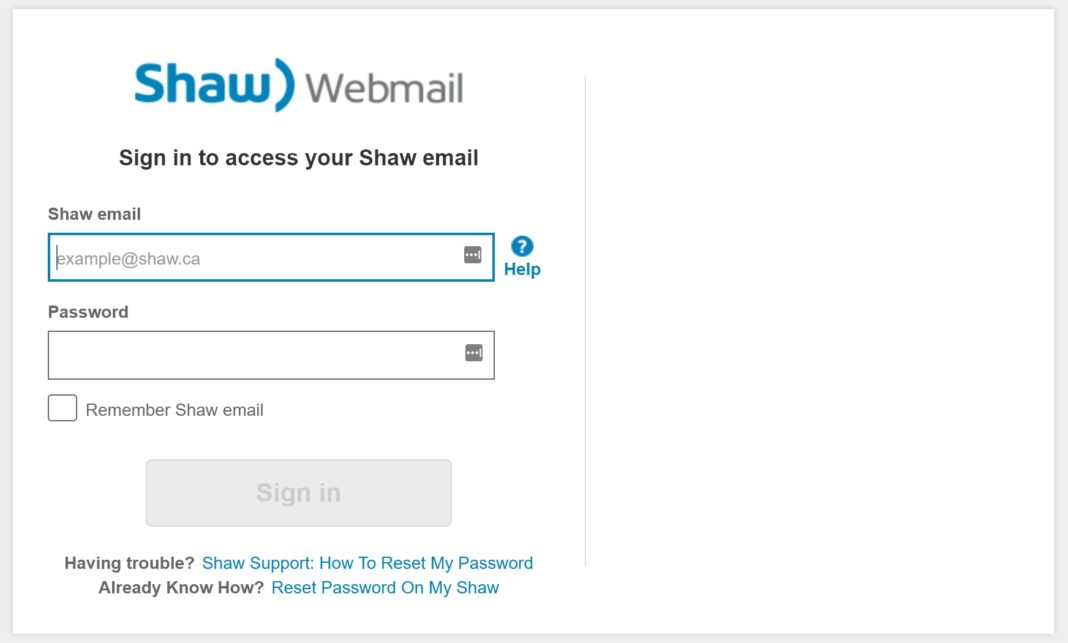 Shaw Email Login Problems at Sean Low blog