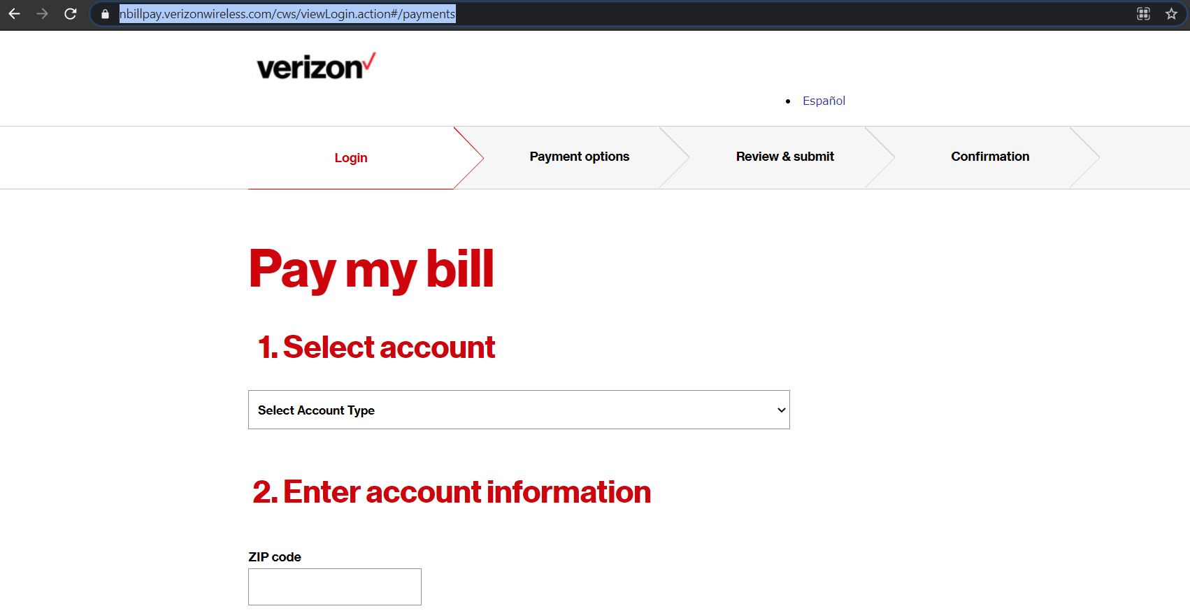 Verizon Bill without an account 