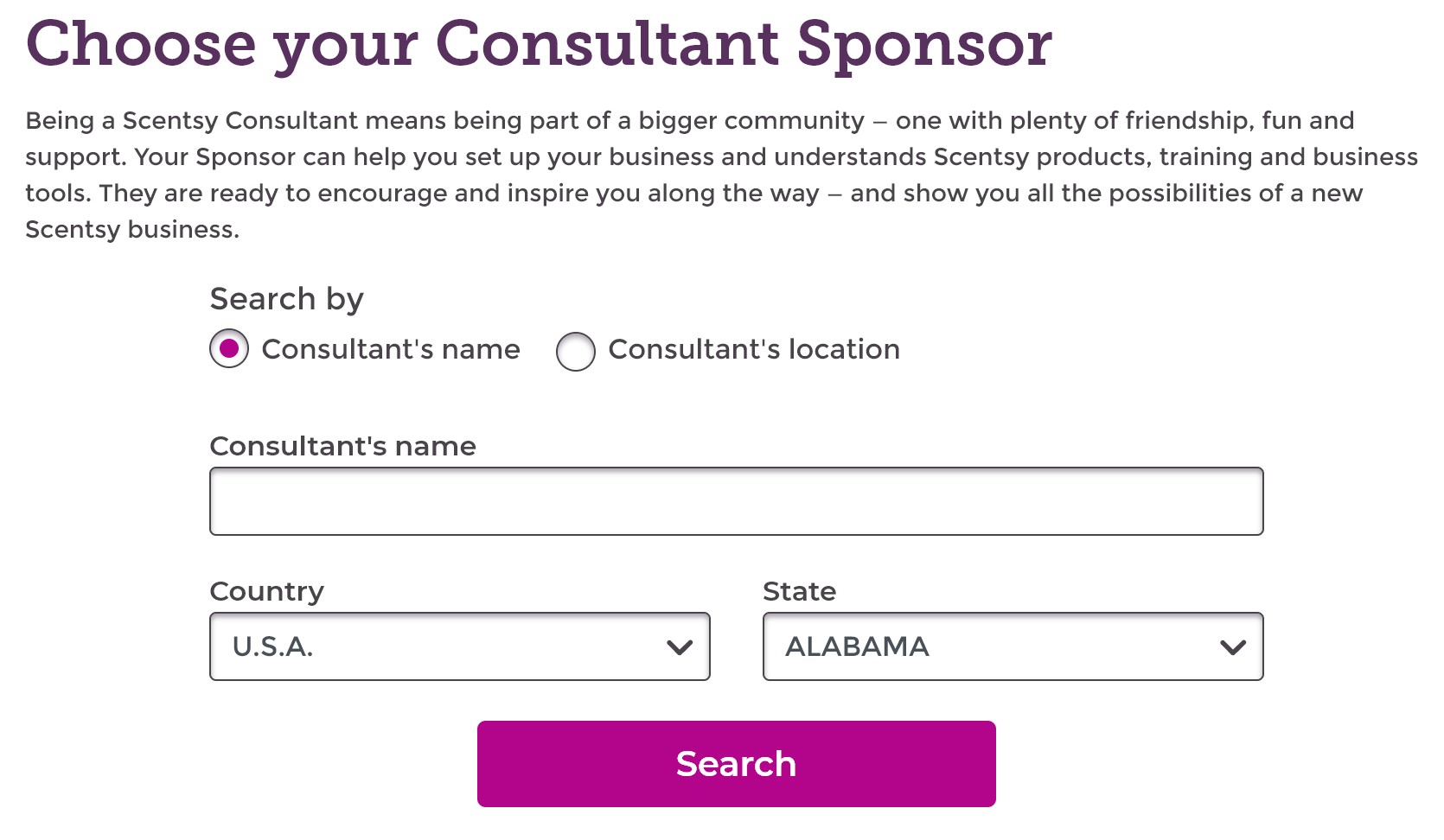 Scentsy Consultant sponsor