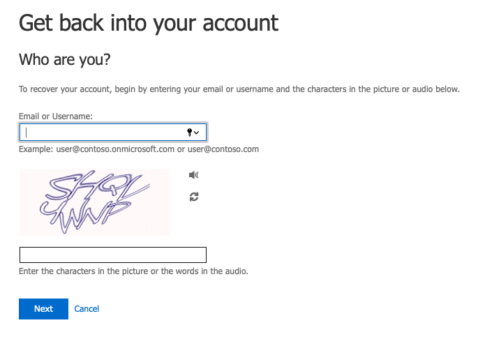 Post One password reset account option one
