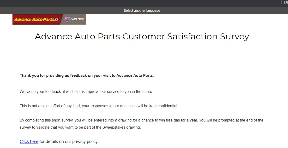 advanceautoparts.com/survey - Advance Auto Parts Survey