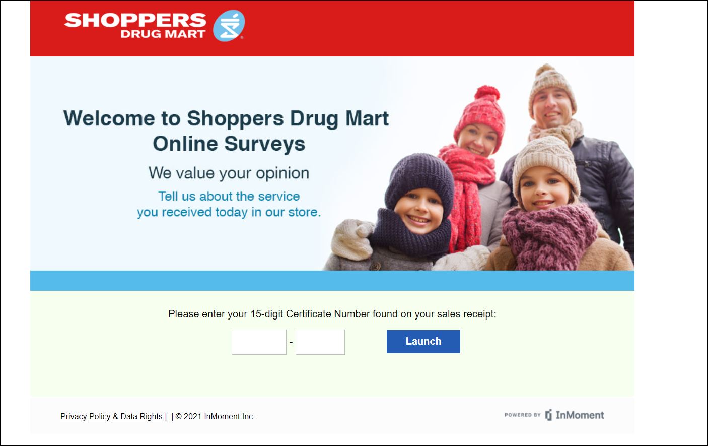 Shoppers Drug Mart Customer Satisfaction Survey
