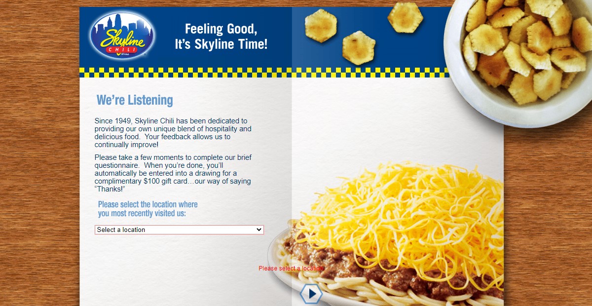 Skyline Chili Survey at www.skylinelistens.com - Win FREE voucher upto $100