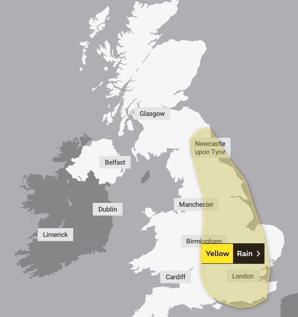 UK Weather: Met Office forecast reveals exactly when torrential rain will hit your area Millions of Brits are expected to see heavy downpours today with a large alert in place