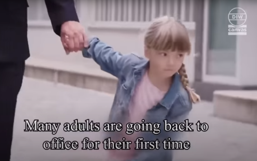 Comedy sketch in Belgium hilariously demonstrates why adults are reluctant to return to work.