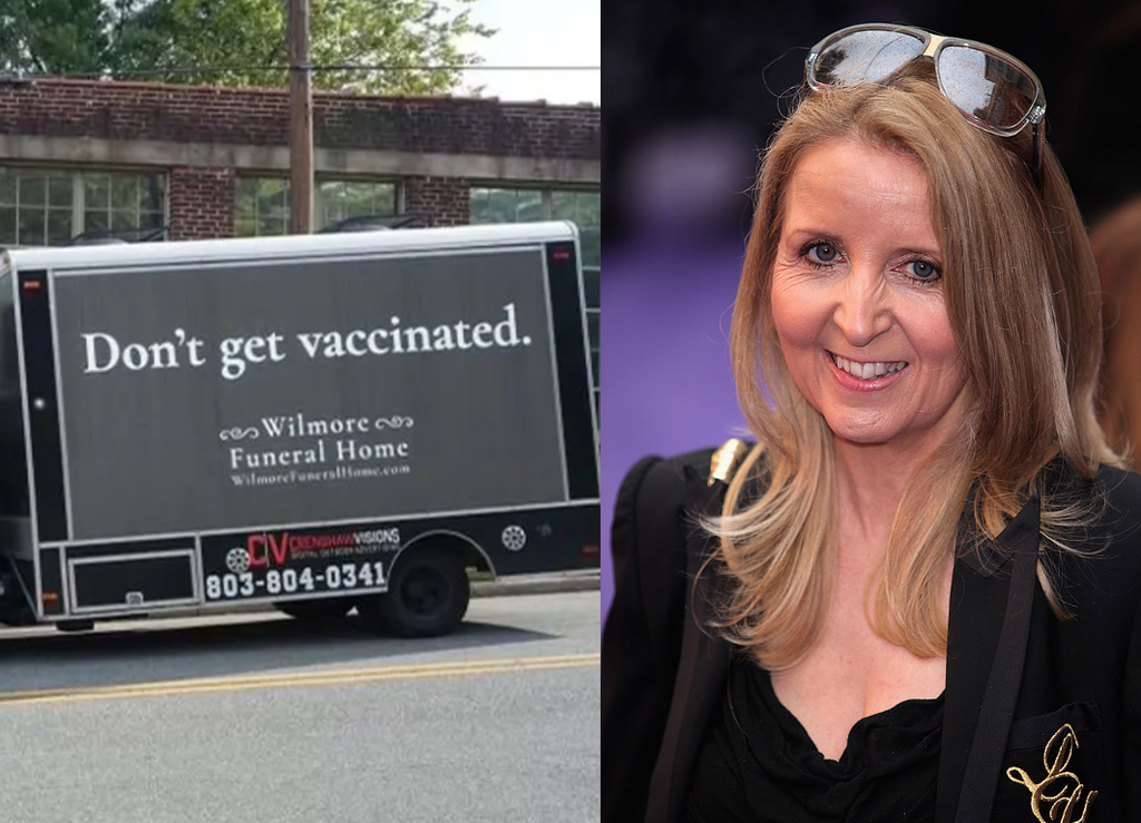 Gillian McKeith spectacularly misunderstood a funeral home’s pro-vax advert