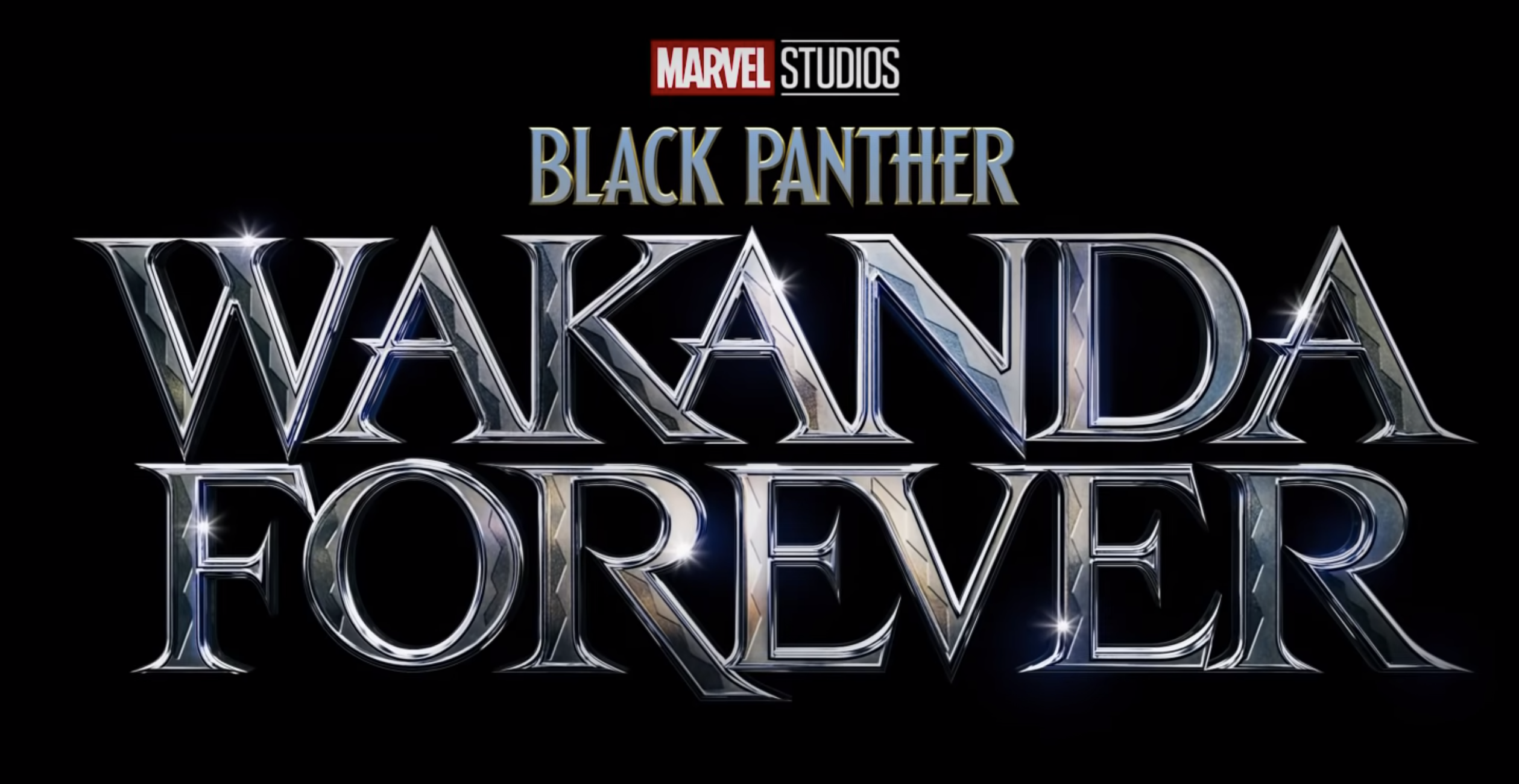 The logo for Black Panther 2 Wakanda Forever, one of the upcoming marvel movies