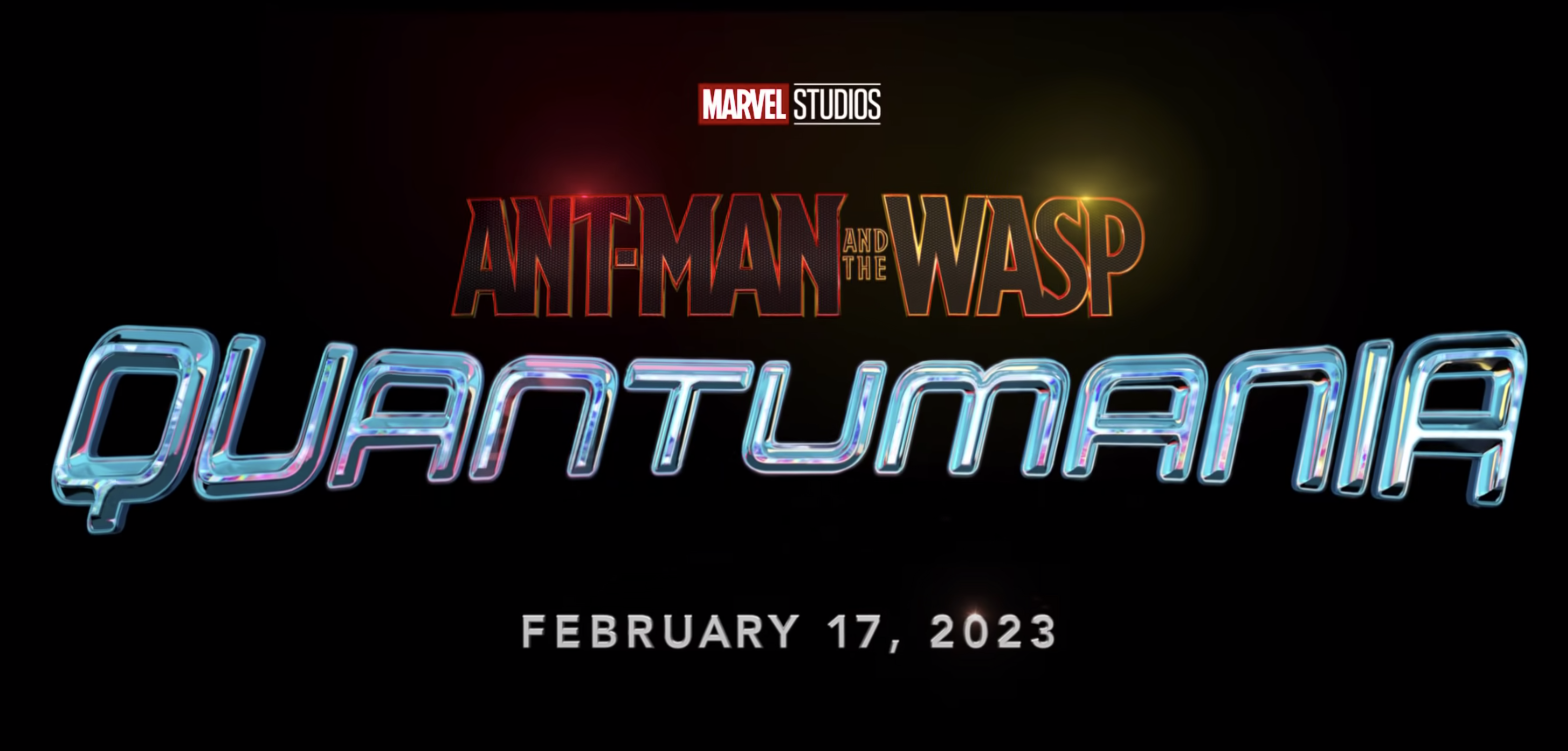 The logo for Ant-Man and the Wasp Quantumania, one of the upcoming marvel movies