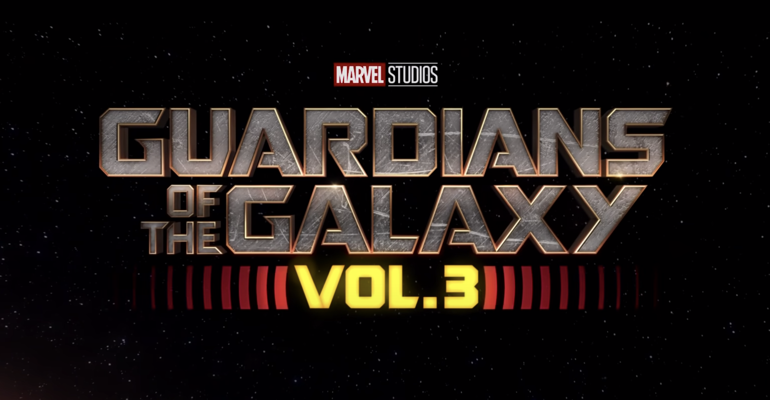 The logo for Guardians Of The Galaxy Vol. 3, one of the upcoming marvel movies
