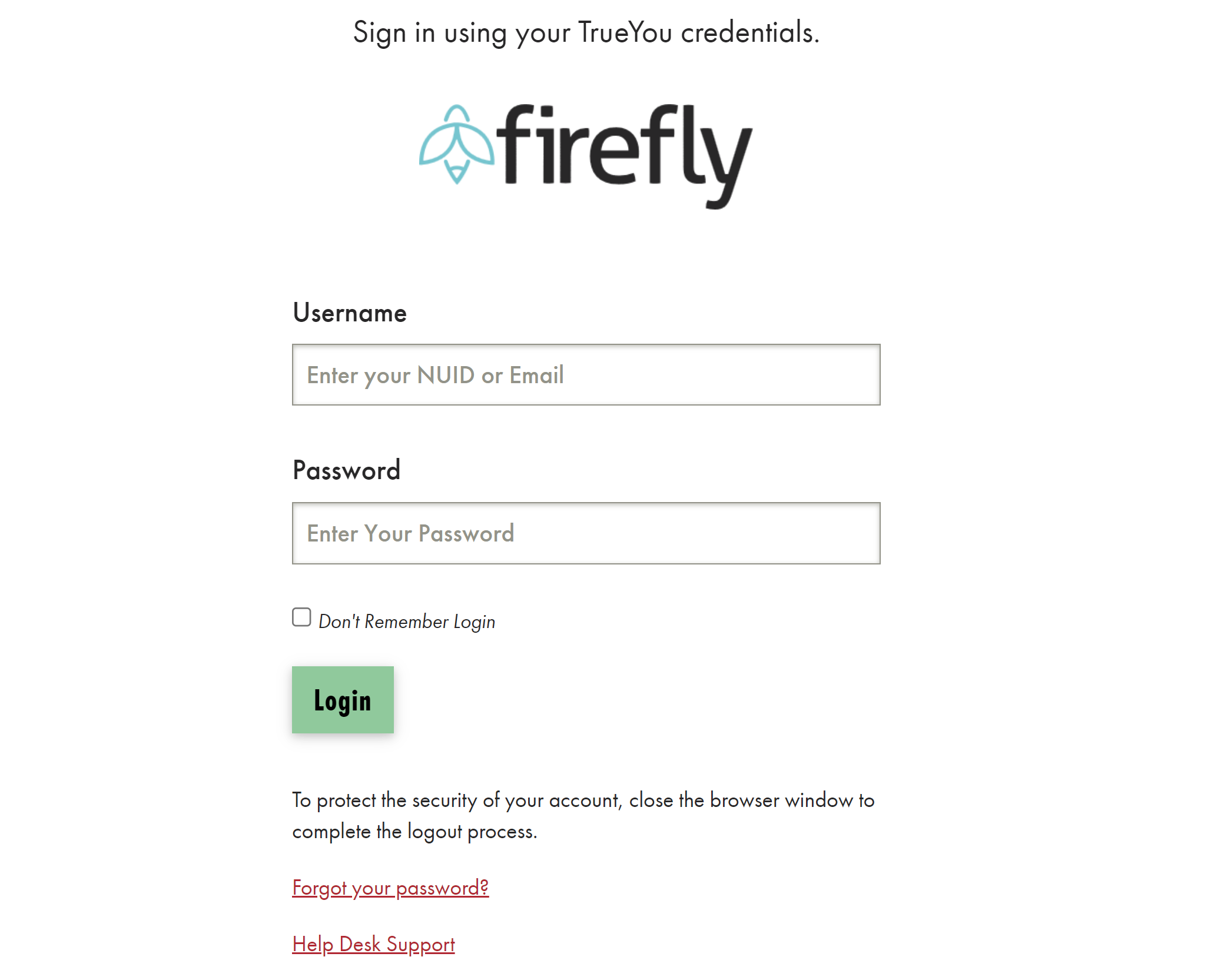 UNL Firefly Login