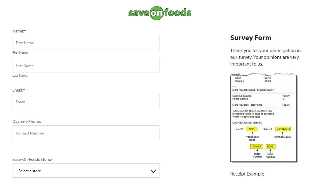 Save on Foods Survey