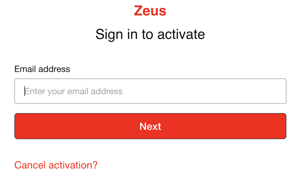 Zeus Network Activate