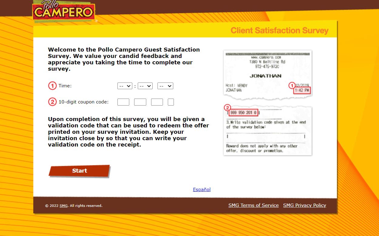 Pollo Campero Survey at www.tellcampero.com